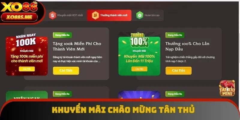 Khuyến mãi Xo88 chào mừng giúp tân thủ gia tăng vốn cược