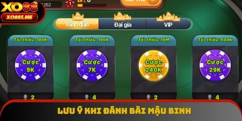 Những điểm đáng lưu ý khi đánh Binh Xập Xám